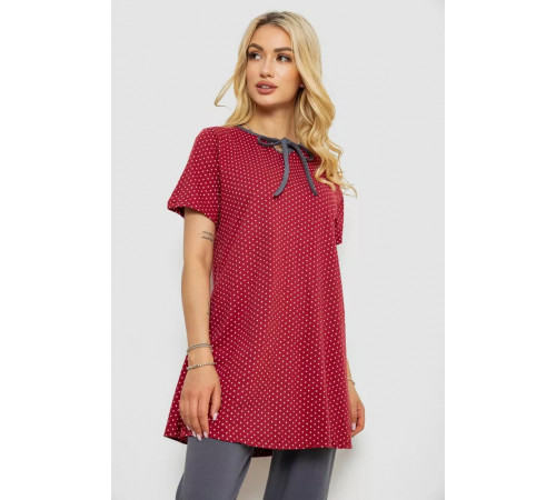 Пижама женская с принтом, цвет бордовый, 243R10391.