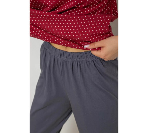 Пижама женская с принтом, цвет бордовый, 243R10391.