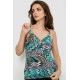 Майка жіноча різнокольорова, колір чорно-бірюзовий, 186R501