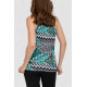 Майка жіноча різнокольорова, колір чорно-бірюзовий, 186R501