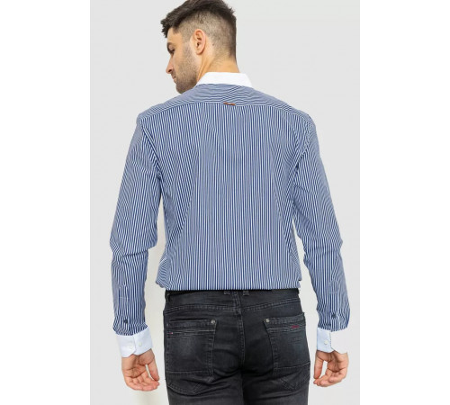 Рубашка мужская в полоску, цвет бело-синий, 214R35-18-308