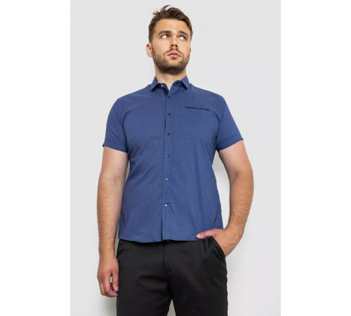 Сорочка чоловіча з принтом, колір синій, 214RK103