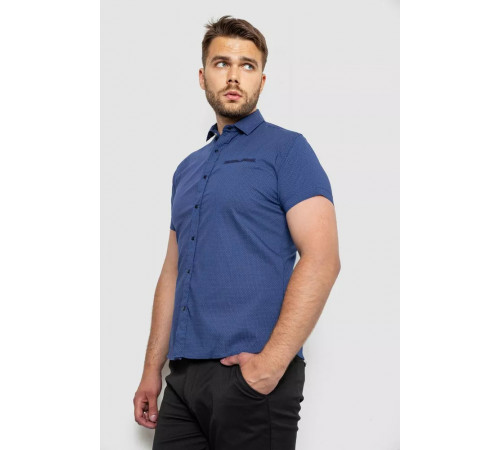 Сорочка чоловіча з принтом, колір синій, 214RK103