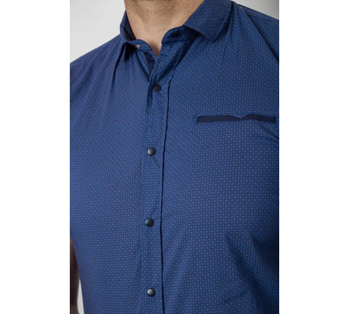 Сорочка чоловіча з принтом, колір синій, 214RK103