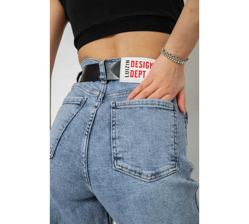 Джинси жіночі вільного крою стрейч, колір блакитний, 244R0202