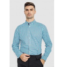 Рубашка мужская повседневная, цвет бело-голубой, 247R401