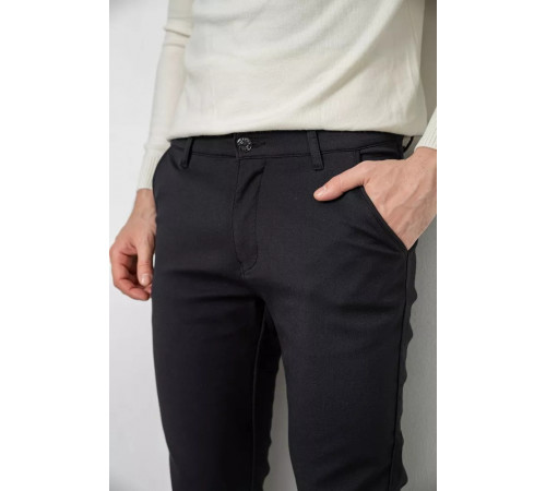 Штани чоловічі класичні на флісі, колір чорний, 244RFH311