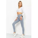 Лосини в рубчик, колір світло-сірий, 221R003