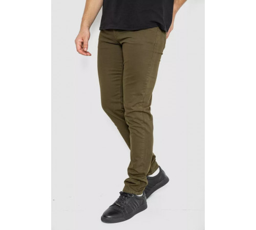 Джинси чоловічі однотонні, колір хакі, 247R6302
