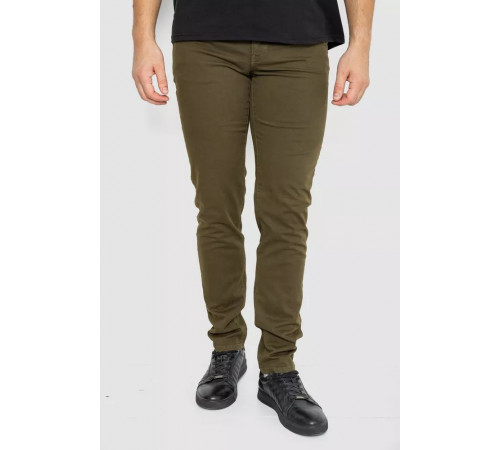 Джинси чоловічі однотонні, колір хакі, 247R6302
