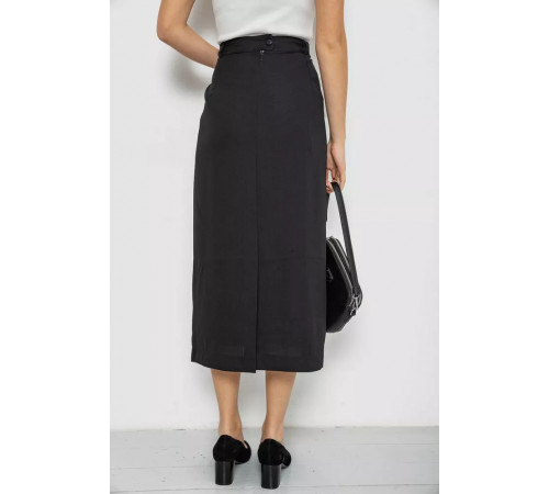 Юбка на подкладке с разрезом, цвет черный, 167R5291