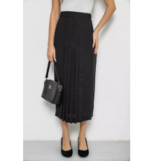 Юбка на подкладке с разрезом, цвет черный, 167R5291