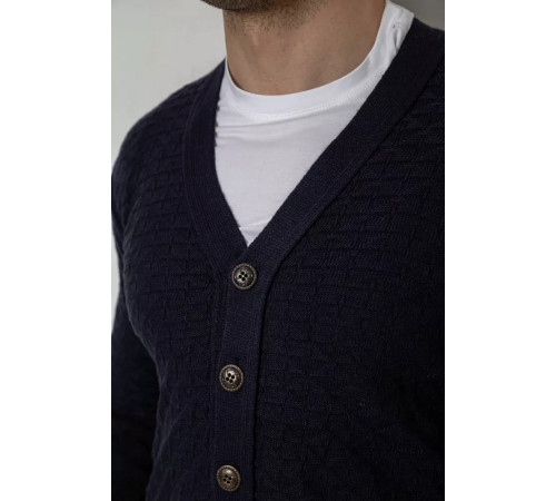 Кофта чоловіча на ґудзиках, колір темно-синій, 238R7783