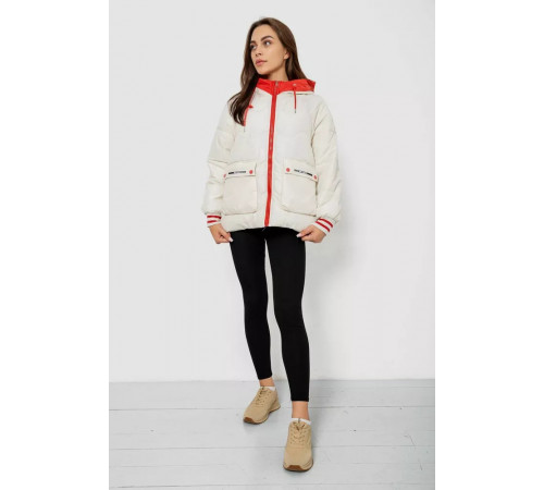 Куртка жіноча демісезонна з рукавом реглан, колір молочний, 244R8023
