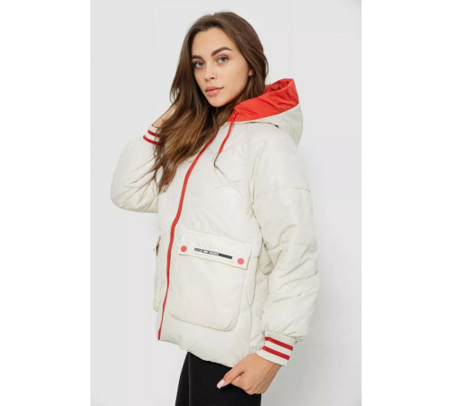 Куртка жіноча демісезонна з рукавом реглан, колір молочний, 244R8023