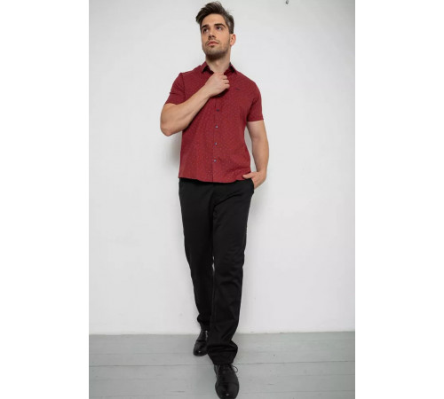 Сорочка чоловіча з принтом, колір бордовий, 214R7340-1