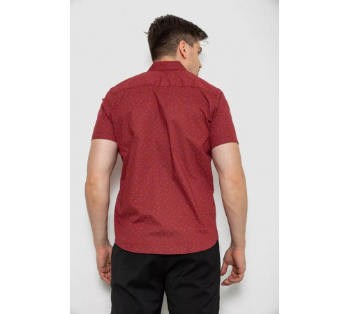 Сорочка чоловіча з принтом, колір бордовий, 214R7340-1