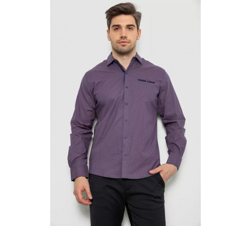 Рубашка мужская с принтом, цвет сливовый, 214R7168