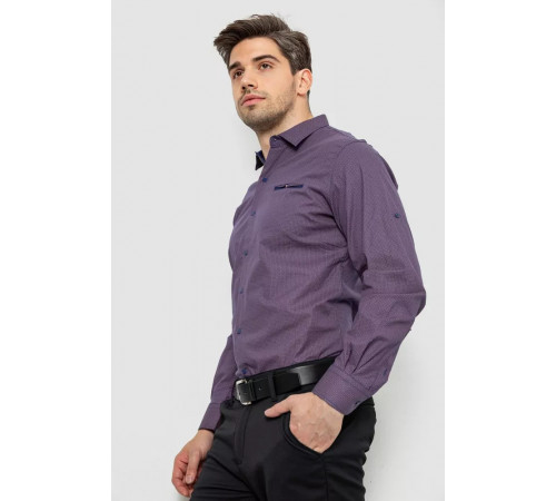 Рубашка мужская с принтом, цвет сливовый, 214R7168