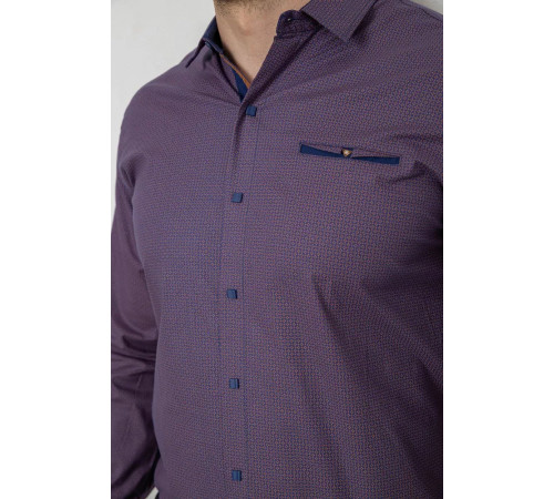 Рубашка мужская с принтом, цвет сливовый, 214R7168