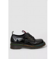 Лофери жіночі на шнурках лакові, колір чорний, 248RRT17-6