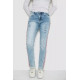Джинси жіночі з лампасами, колір блакитний, 247R1547