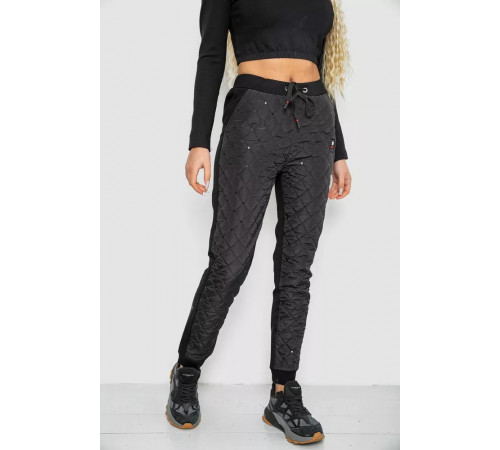 Брюки женские укороченные, цвет черный, 243RA039