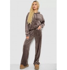 Спорт костюм женский велюровый свободного кроя, цвет мокко, 241R2001-20