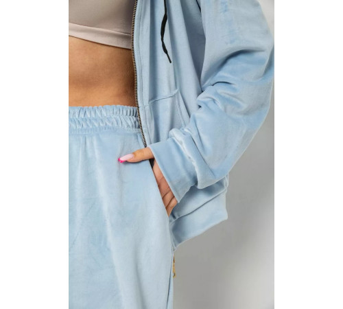 Спортивный костюм женский велюровый, цвет голубой, 238R107-1.