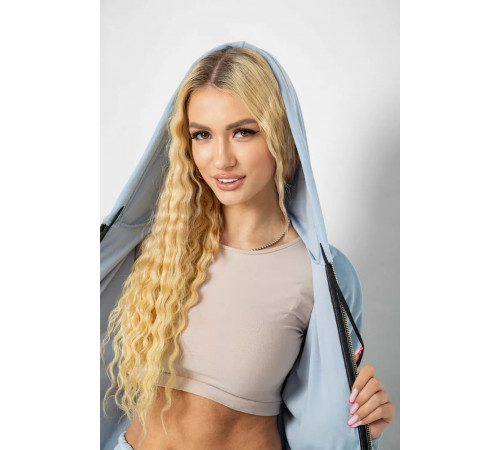 Спортивный костюм женский велюровый, цвет голубой, 238R107-1.