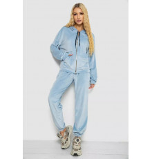 Спортивный костюм женский велюровый, цвет голубой, 238R107-1.