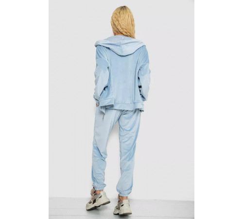 Спортивный костюм женский велюровый, цвет голубой, 238R107-1.