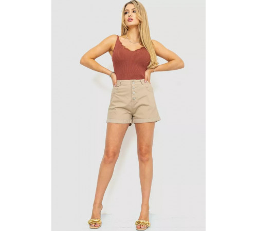 Женская майка в рубчик, цвет коричневый, 204R020-1