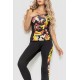 Спорт женский костюм для фитнеса, цвет милитари, 102R075-1