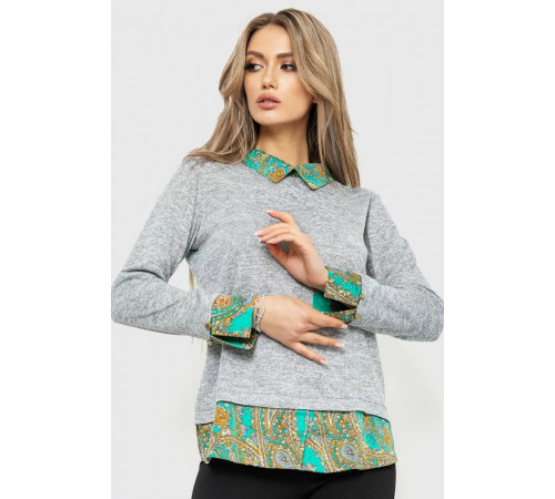 Блуза жіноча обманка, колір сірий, 230R542-1