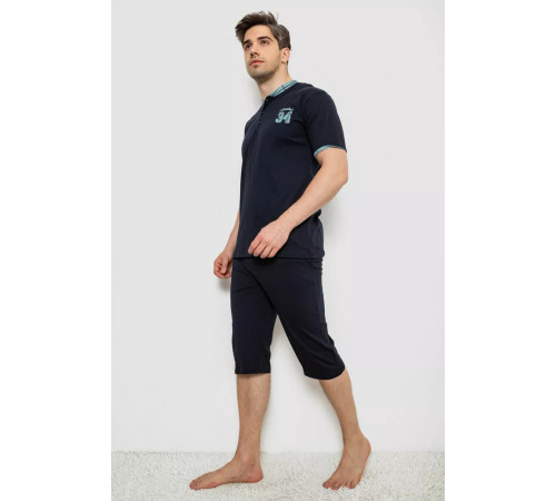 Піжама чоловіча з принтом, колір синій, 243R2005