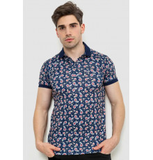 Поло чоловіче з принтом, колір темно-синій, 214R7003-1