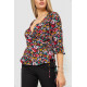 Блуза з квітковим принтом, колір різнобарвний, 244R072