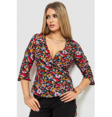 Блуза з квітковим принтом, колір різнобарвний, 244R072