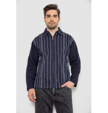 Кофта чоловіча на блискавці в смужку, колір темно-синій, 238R123