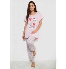Женская пижама с принтом, цвет розовый, 243R1600-033