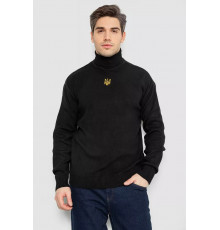 Гольф чоловічий з вишивкою тризуб, колір чорний, 161R010