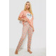 Піжама жіноча з принтом, колір персиковий, 243R15448