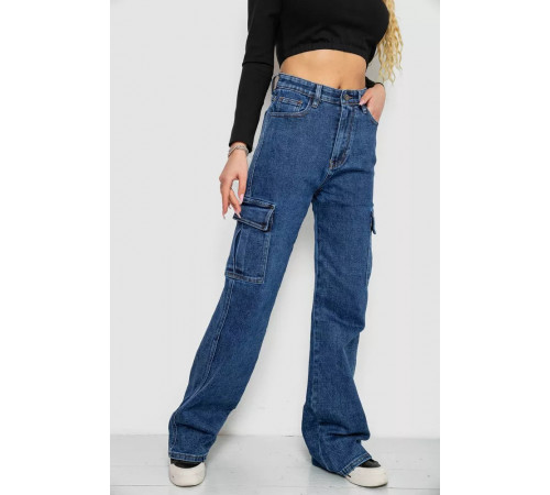 Джинси жіночі з кишенями, колір синій, 244R9002