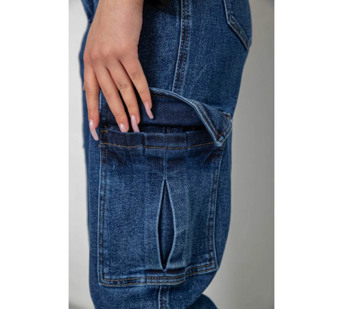 Джинси жіночі з кишенями, колір синій, 244R9002