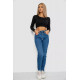 Джинси жіночі Mom-fit стрейч, колір синій, 244R1134