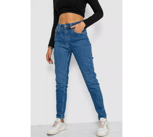 Джинси жіночі Mom-fit стрейч, колір синій, 244R1134