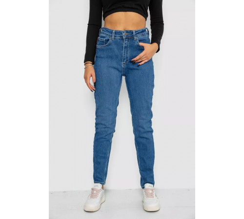 Джинси жіночі Mom-fit стрейч, колір синій, 244R1134