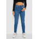 Джинси жіночі Mom-fit стрейч, колір синій, 244R1134