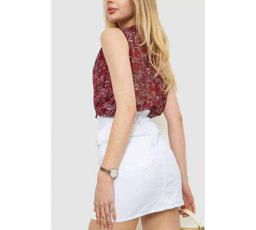 Боди с цветочным принтом, цвет бордовый, 244R080